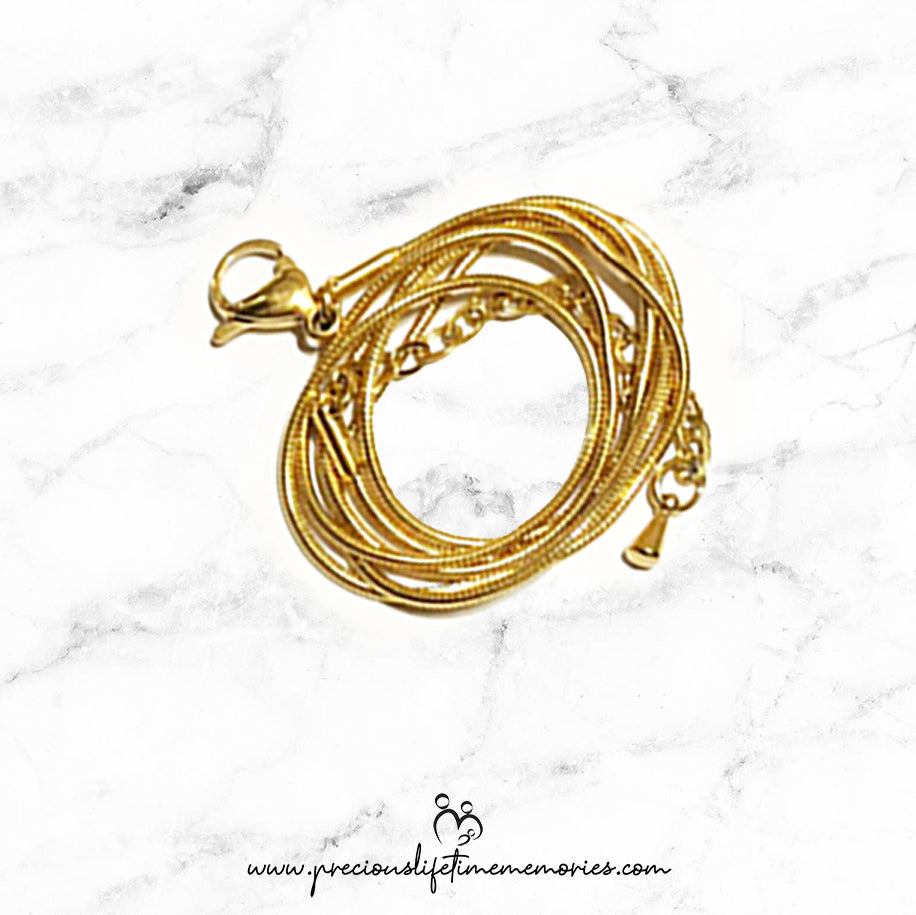 Snake Bone Necklace Gold
