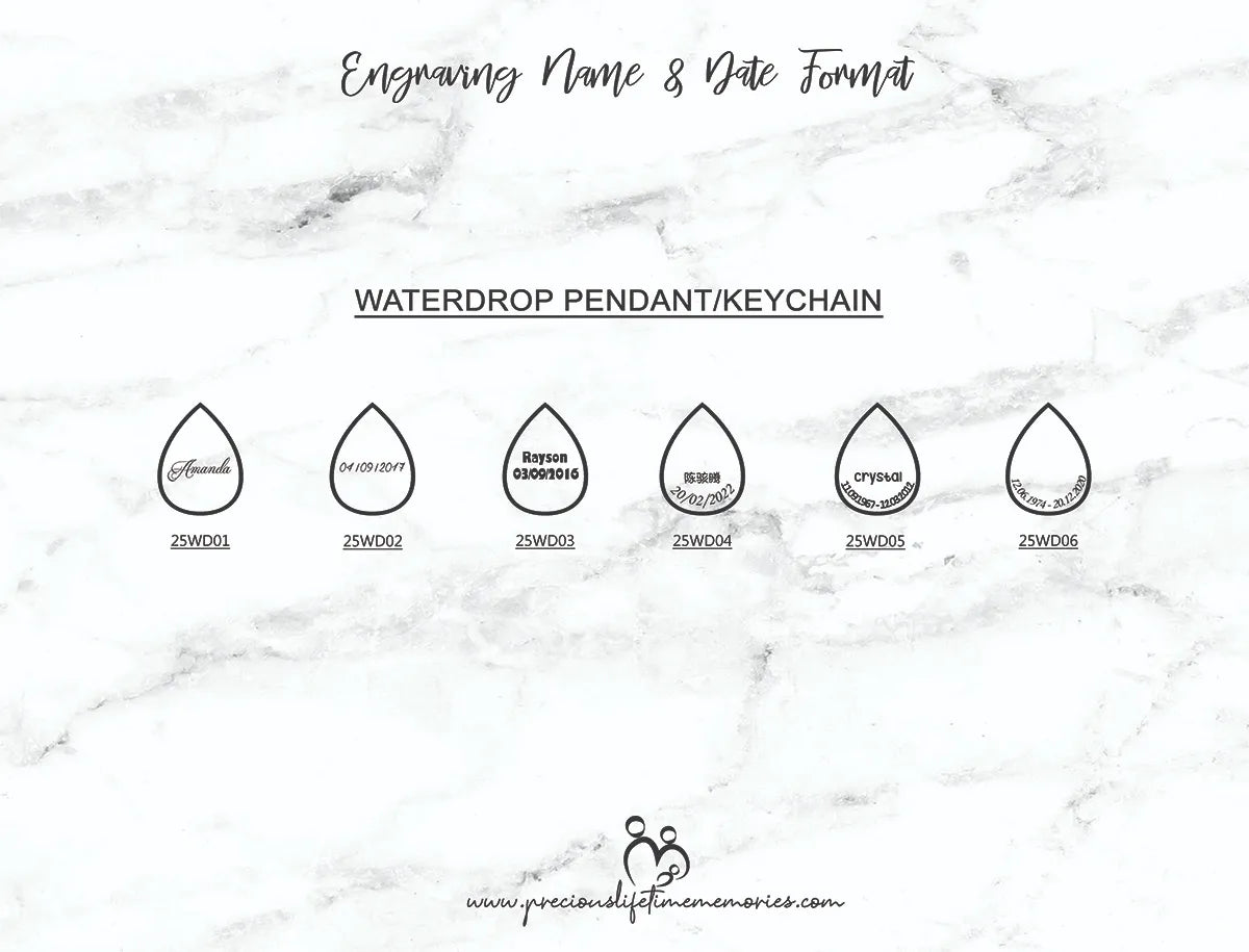 Cremation Ashes PM Flakes Waterdrop Pendant