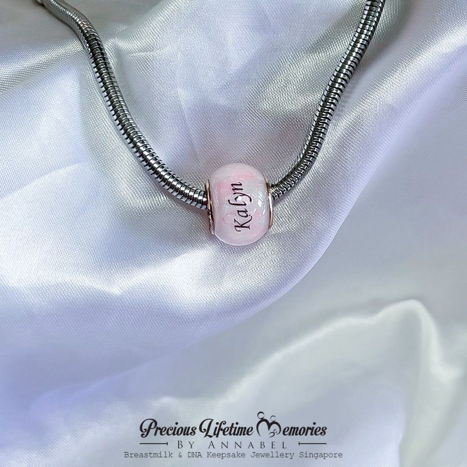 Breastmilk And Hair Curl Sparkling Flakes European Bead Charm