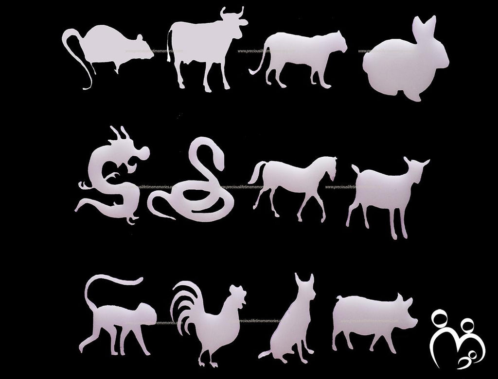 Chinese Zodiac Breastmilk Gems PM Flakes Glass Locket