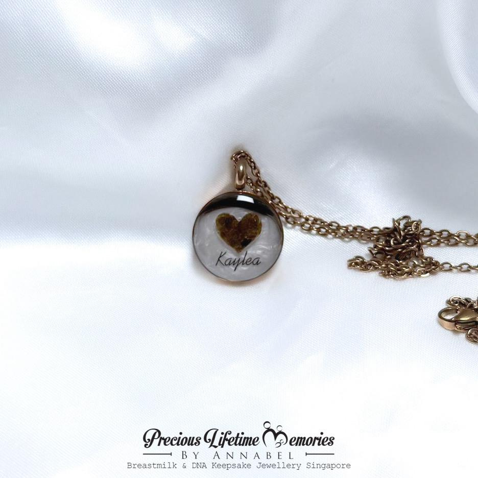 Breastmilk, Umbilical Cord Heart Pearl Effect Necklace Pendant (18mm)