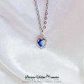 Lock Love Heart Resin Birthstone Breastmilk Necklace (S925)