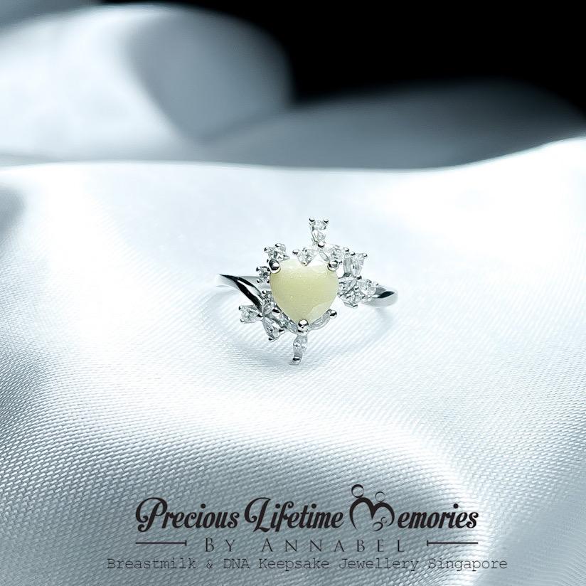 Vintage Heart Breastmilk Ring (S925)