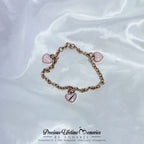 Stainless Steel Sparkling Flakes Heart Bracelet