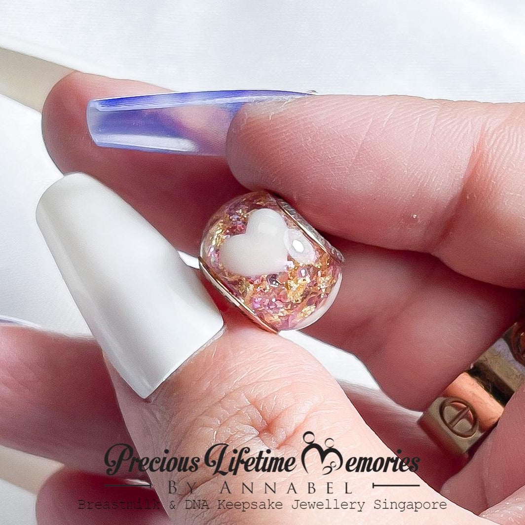 Champagne Blush Heart European Bead Charm
