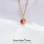 Lock Love Heart Resin Birthstone Breastmilk Necklace (S925)