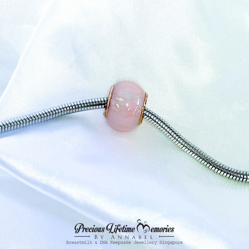 Breastmilk And Hair Curl Sparkling Flakes European Bead Charm